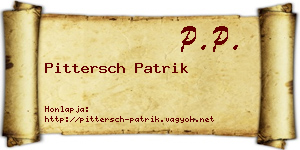 Pittersch Patrik névjegykártya